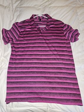Kohl's Men’s Pink & Black Striped Polo